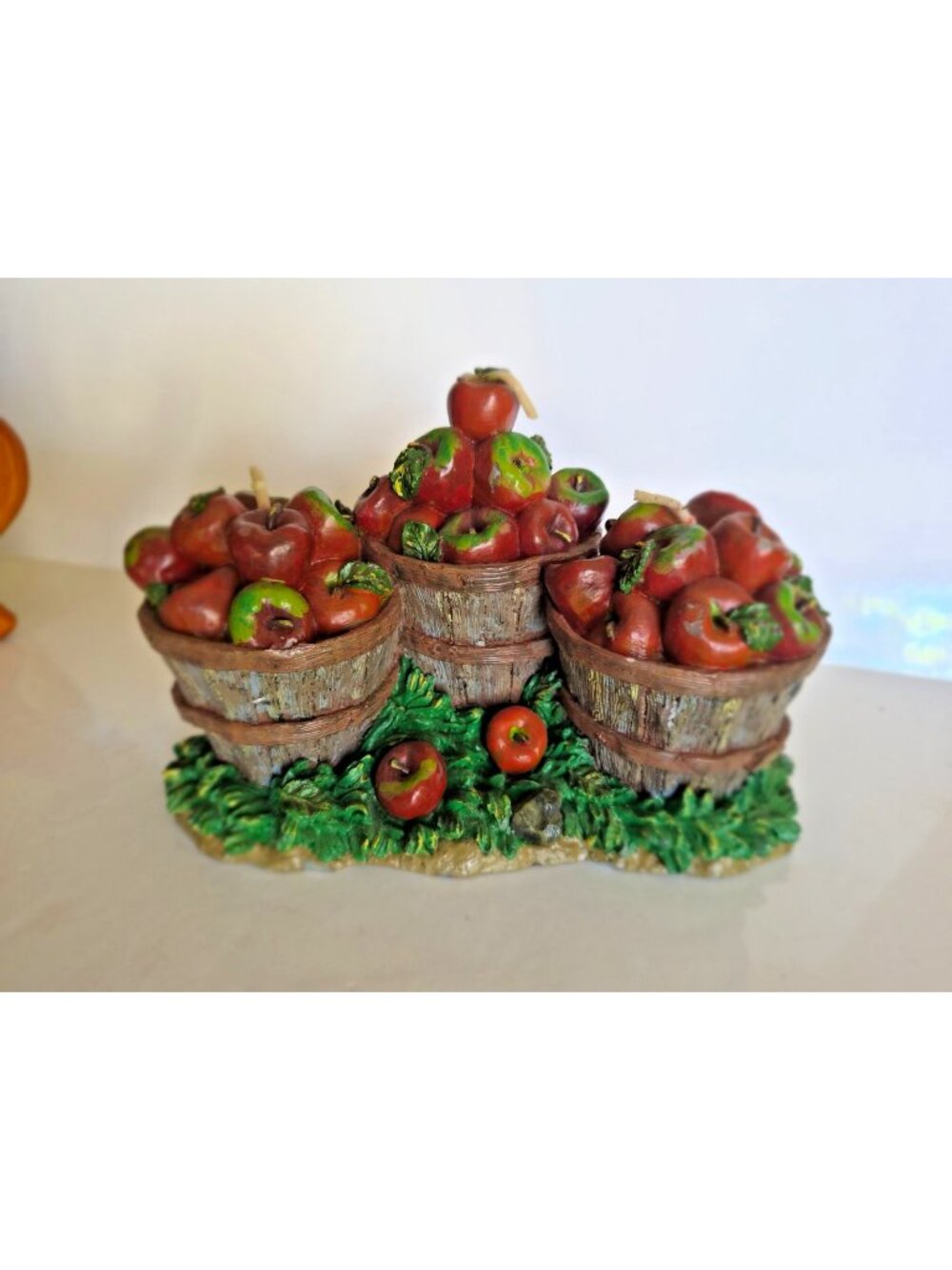 Vintage Bouquet Enterprises Unique Apple Harvest Candle Artist signed 3 wick